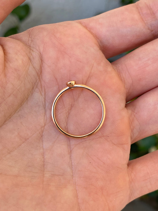 14K Rose Gold Bezel Set Lab Diamond Ring