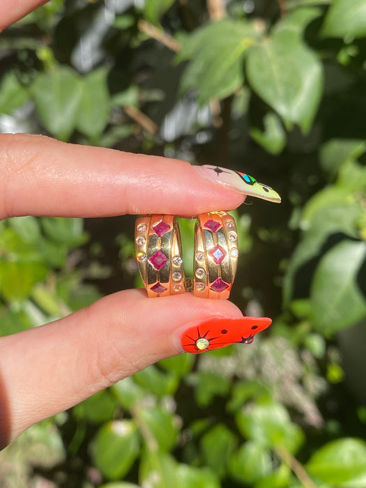 14k ruby diamond earrings