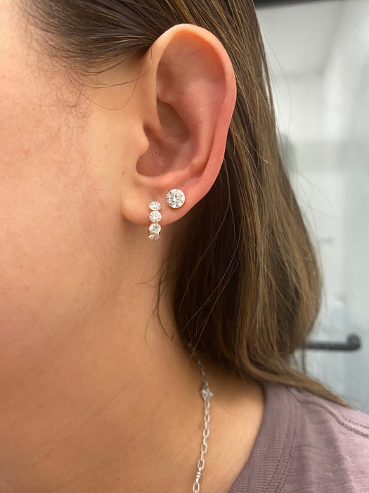14K Lab Diamond Invisible Set Single Earring – 0.70 CTW