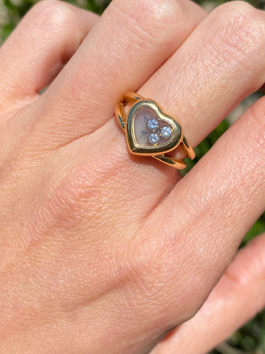 Vintage 18k Chopard Happy Diamonds Heart Ring
