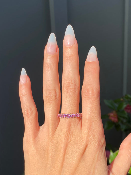 18k rose gold purple sapphire diamond ring size 7.25