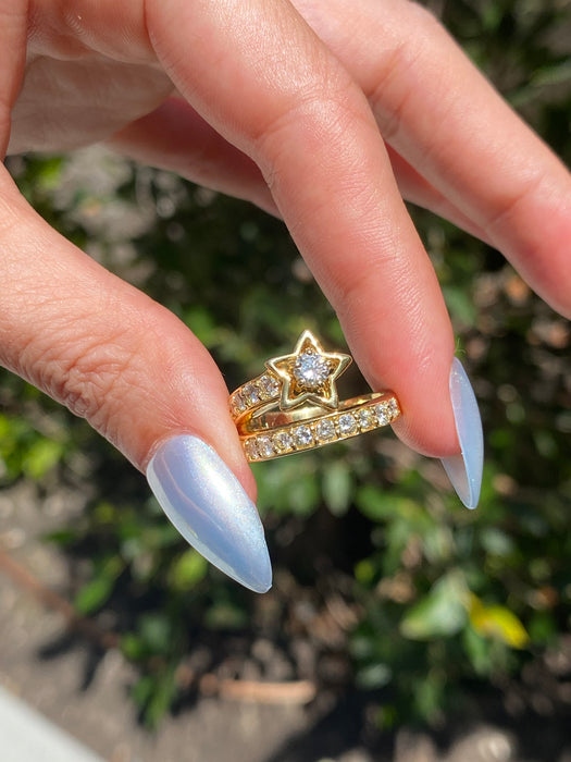 Vintage 18K Diamond Shooting Star Ring – 1.03 TCW Natural Diamonds – Size 5.75