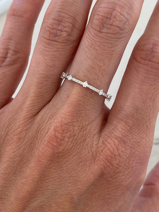 14K White Gold Lab Diamond Stacker Ring