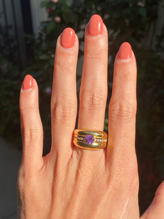 18k amethyst diamond ring by kabana size 6.75