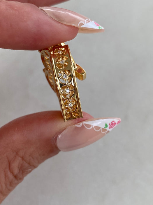 Vintage 18K Gold Natural Diamond Purse Articulating Charm