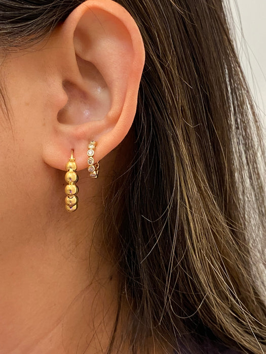 14k bead bubble hoop earrings