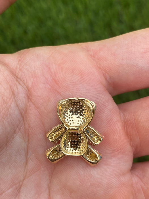 14K Gold Diamond Bear Slider Charm Pendant – 0.59 TCW Natural Diamonds