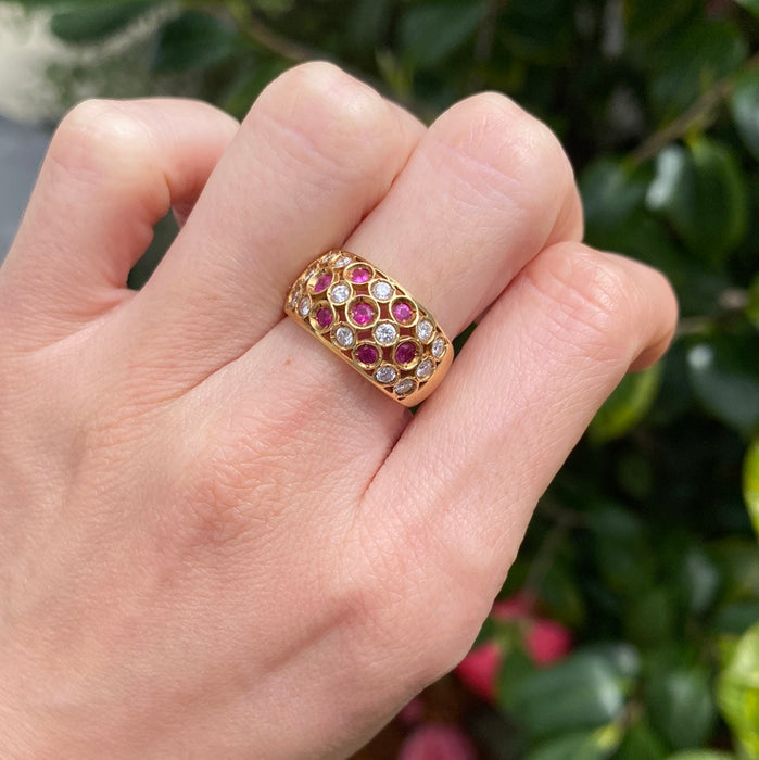 18k ruby and diamond ring size 5.75