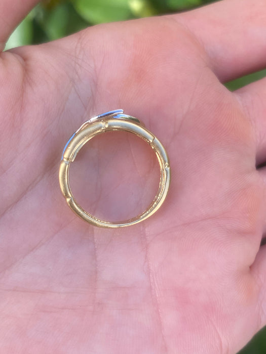 18k bamboo diamond ring size 7.5