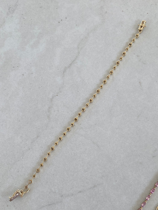 14K Natural Diamond Alternating Bezel-Set Bracelet