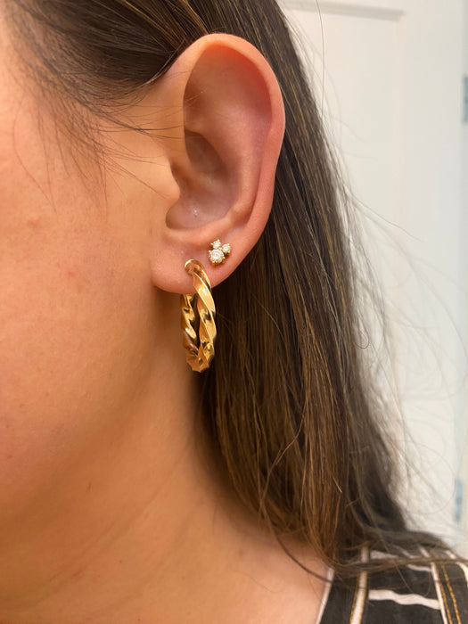 14k twisted hoop earrings