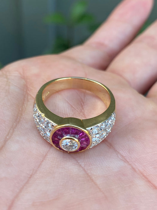 18k ruby and diamond ring size 8