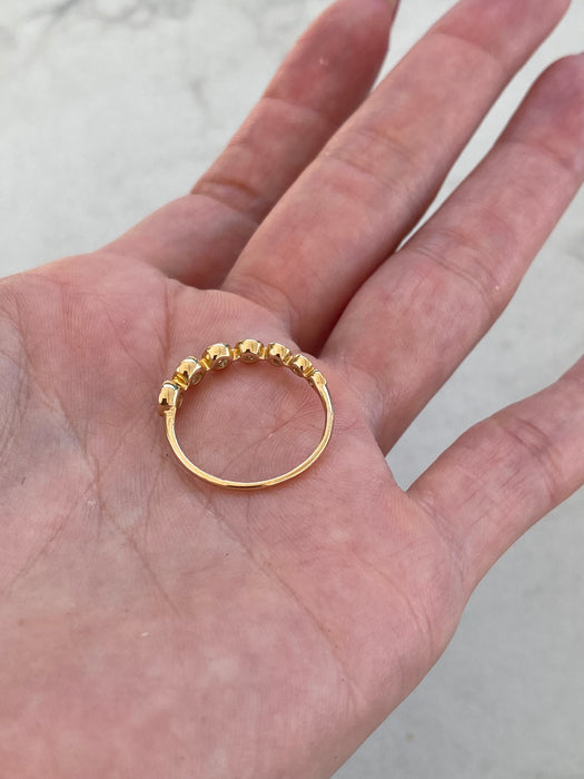 14K Gold Graduated Bezel-Set Lab Diamond Ring