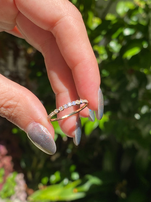 14k bezel diamond ring size 7