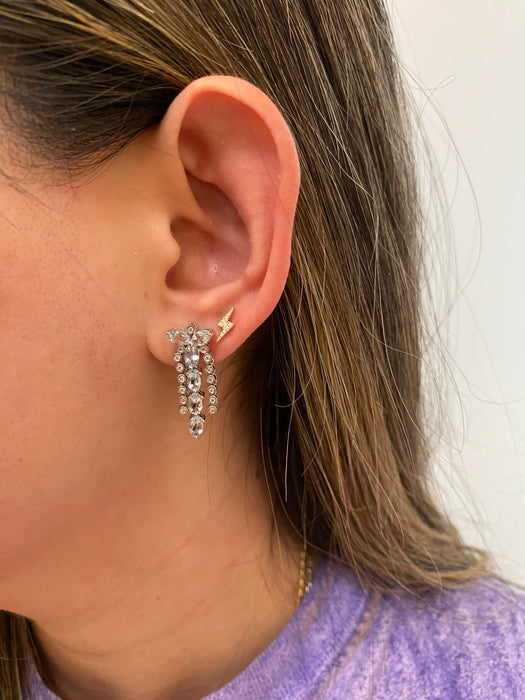 18k white gold aquamarine and diamond earrings