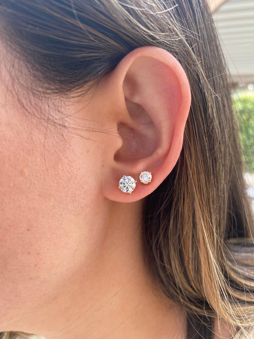 14K Yellow Gold Lab Diamond Stud Earrings – 2.0 CTW