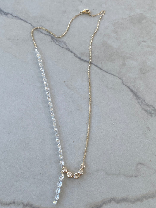 14K 6.7 TCW Lab Diamond Lariat Necklace