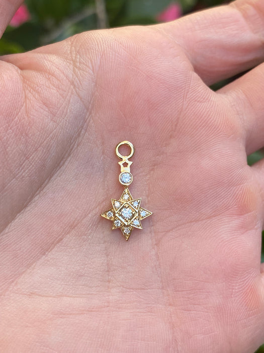 14k lab diamond star pendant
