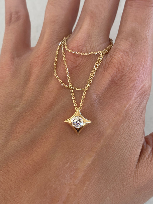 14K Star Lab Diamond Necklace