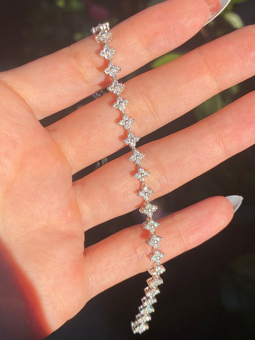 Platinum 850 3 carat diamond tennis bracelet