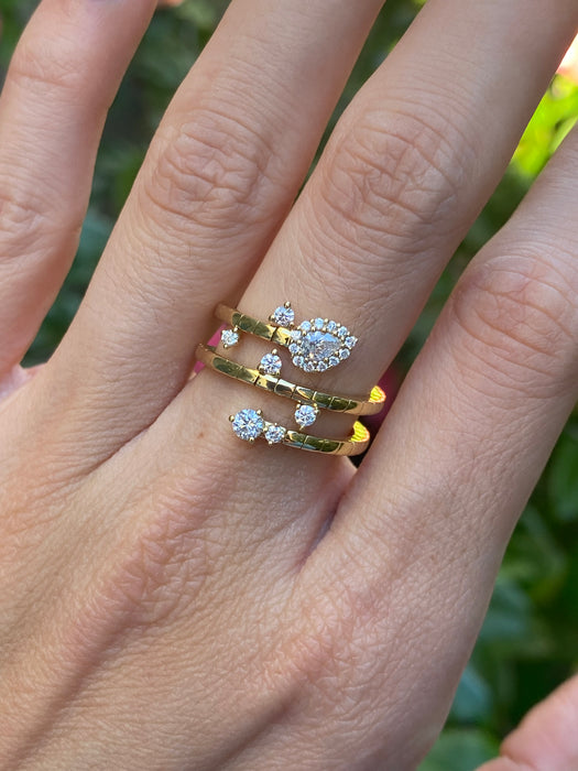 18k diamond triple bypass constellation ring by penny preville size 6.5