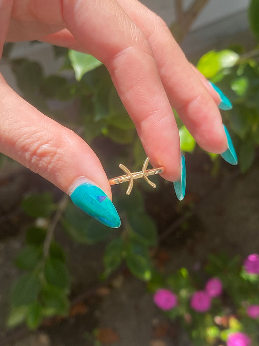 14k ♓️ Pisces zodiac ring size 6.25