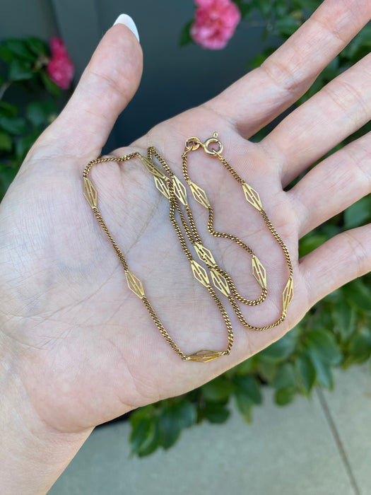 14k curb station chain 17”