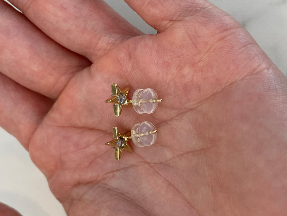 14K Gold Diamond Star Stud Earrings | 0.22 CTW Natural