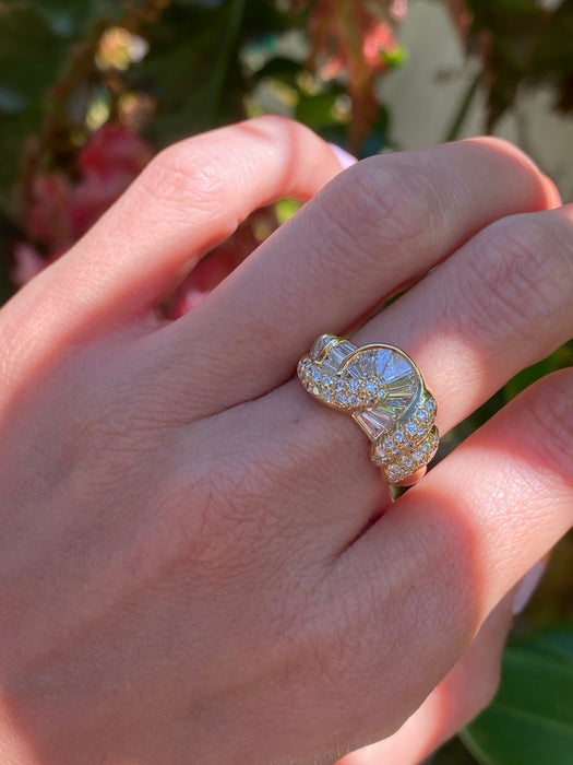 18k 1.21 tcw baguette diamond ring size 6.5