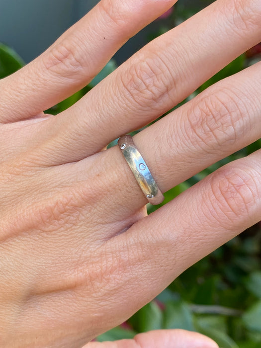 14k white gold diamond etoile eternity ring size 6.75