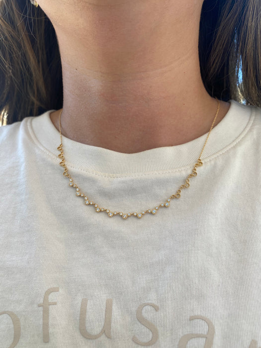 Vintage 18K Gold Natural Diamond Adjustable Necklace – 0.48 TCW