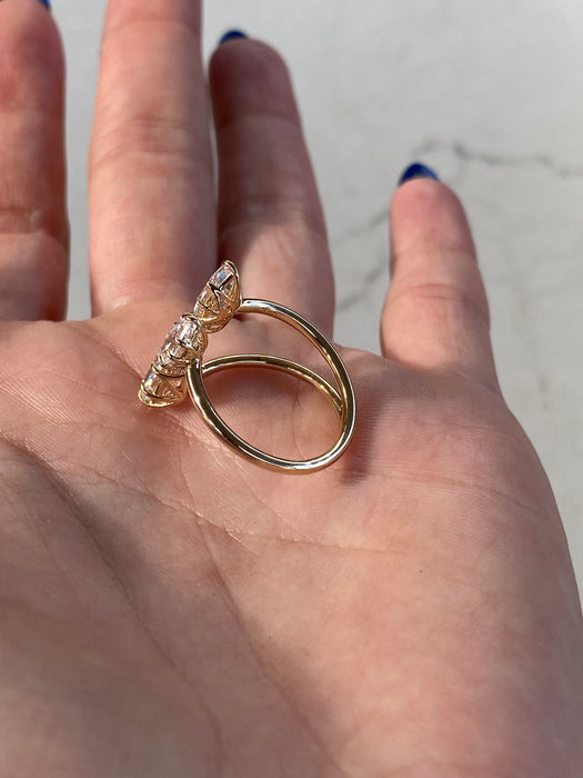 14K 3.15 TCW Step-Cut Lab Diamond Ring