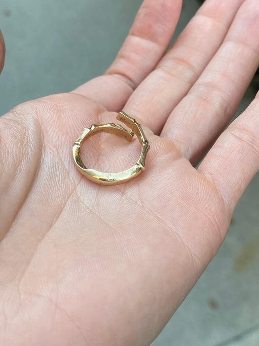 14k open bamboo ring size 5.5