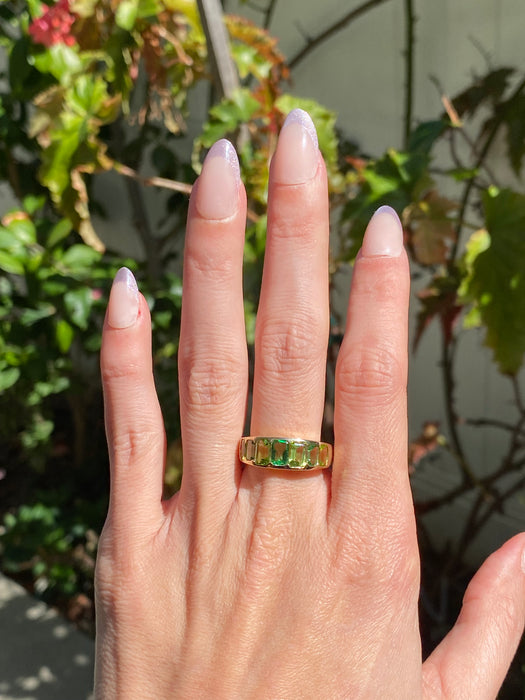 14k Gold Tsavorite Garnet & Peridot Ring Size 7