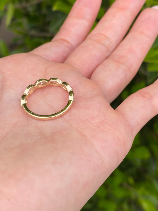 14K Bezel Set Marquise Lab Diamond Stacking Ring