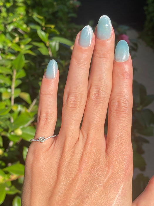 Platinum 900 diamond heart ring size 6.25