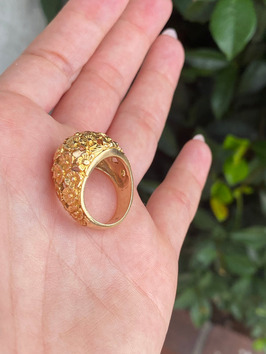 14k flower bombe ring size 5