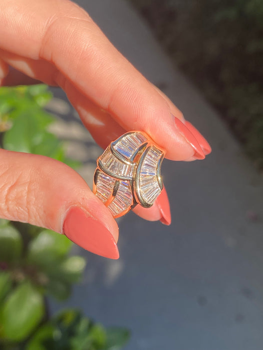 18k diamond baguette ring size 6