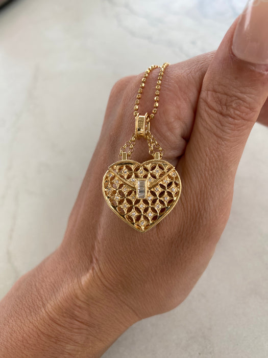 Vintage 18K Gold Natural Diamond Purse Articulating Charm