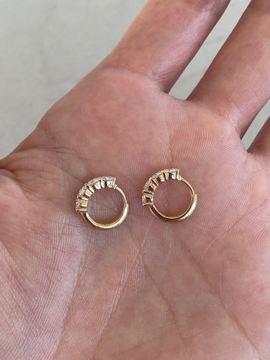 14K 0.92 TCW Lab Diamond Huggie Earrings