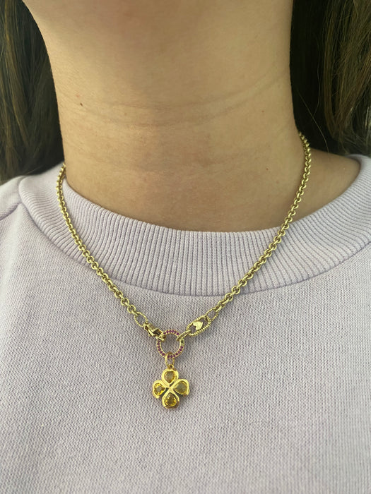 14k solid charm connector