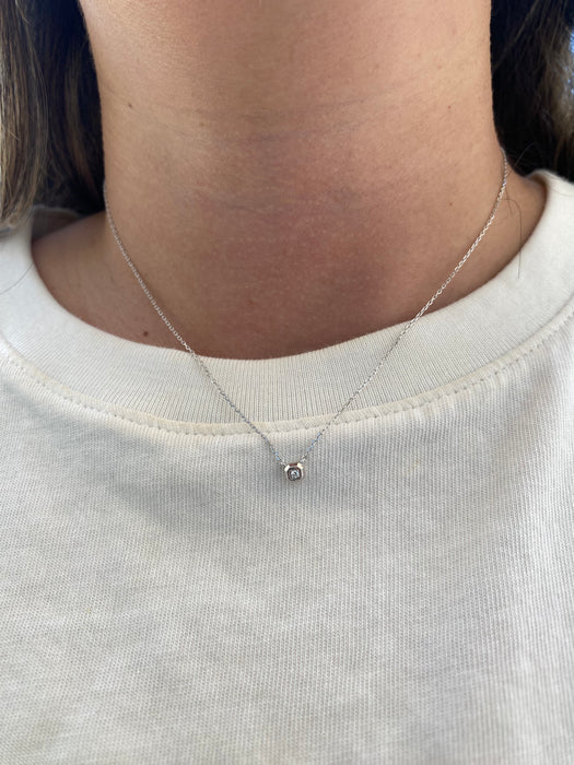Vintage 10K White Gold Diamond Necklace