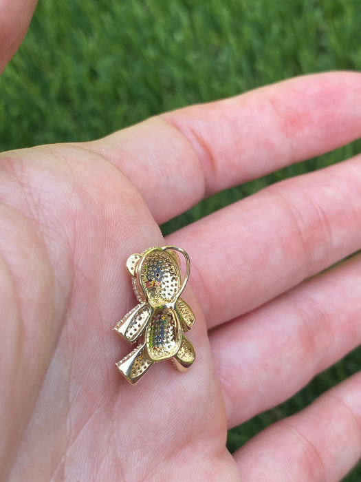 14K Gold Diamond Bear Slider Charm Pendant – 0.59 TCW Natural Diamonds