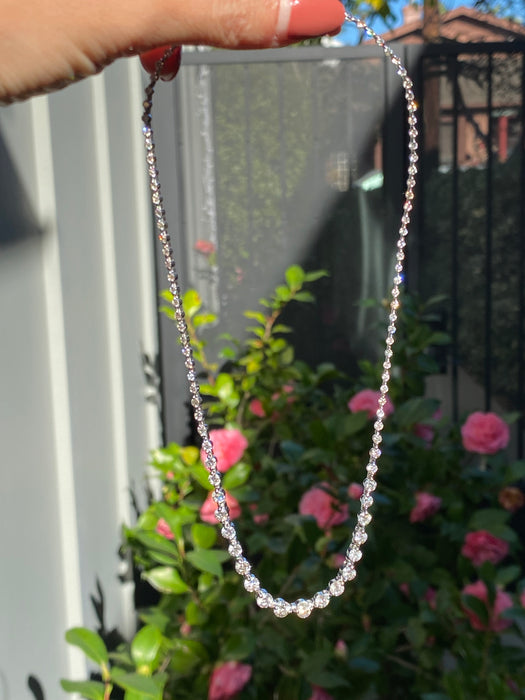 18k white gold 7 carat Diamond tennis necklace