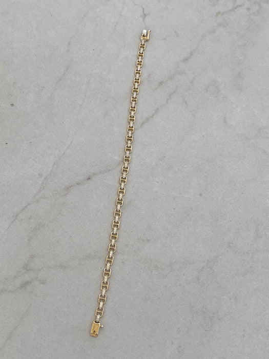 14K Gold Diamond Buckle Bracelet
