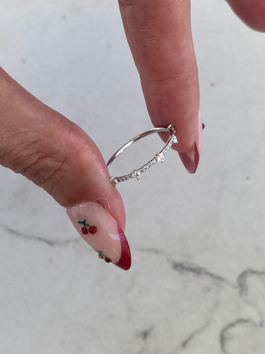 14K White Gold Lab Diamond Stacker Ring