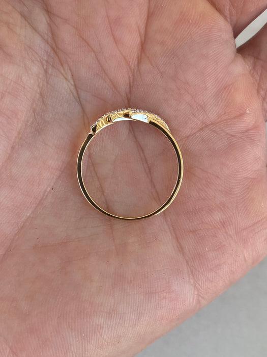14K Gold Diamond Lightning Bolt Ring Size 7