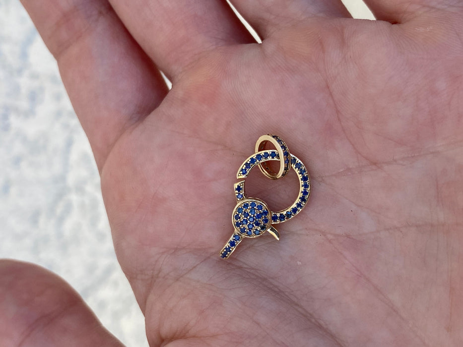 14K Gold Gemstone Clasps & Connectors – Diamond, Ruby, Sapphire, Emerald Carabiners & Heart Links