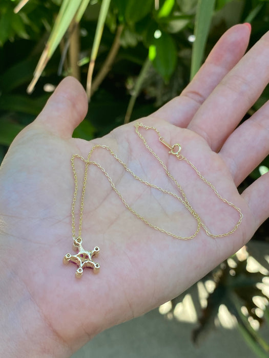 18k kite cut ruby diamond star pendant on chain