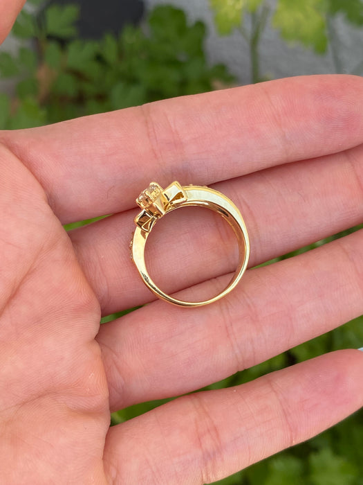 Vintage 18K Diamond Shooting Star Ring – 1.03 TCW Natural Diamonds – Size 5.75